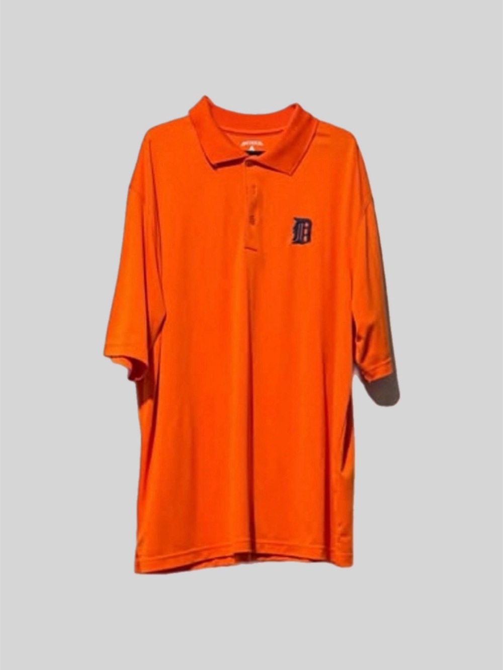 Detroit Tigers (Z) MLB Logo D Polo Shirt XL Orange Golf Performance Team Wicking
